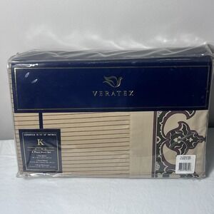 Veratex Florentine King Sheet Set 4-Piece 330 TC Egyptian Cotton Sateen New